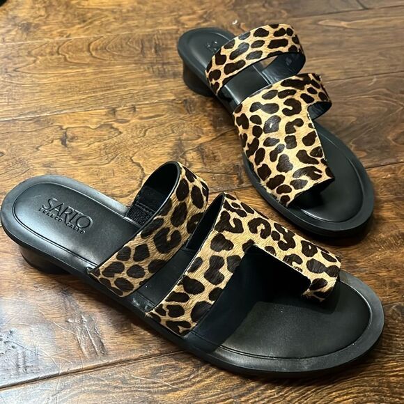 Franco Sarto Genuine Calf Hair Leather Trixie Heeled Sandal, size 9.5 - Picture 1 of 11